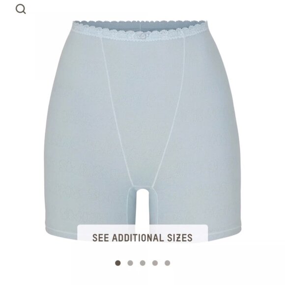 SKIMS Lace Pointelle Boxer Shorts Lot of 2 Sky Bone 4X - Picture 10 of 11